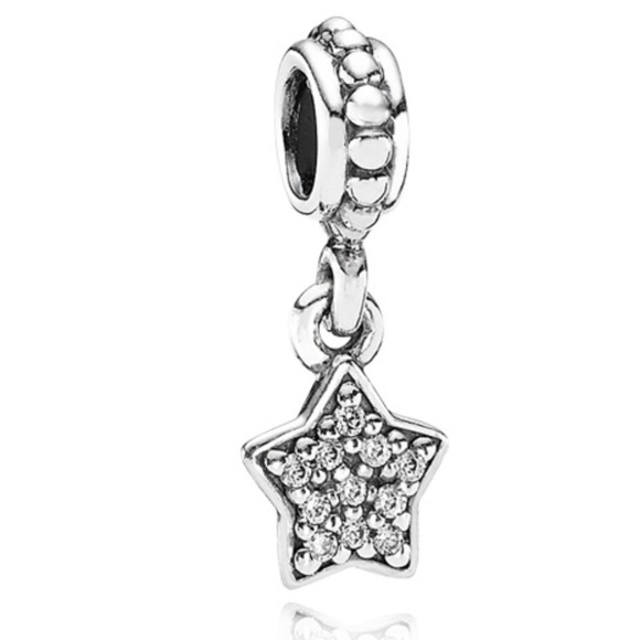 Pandora Jewelry - Pandora Clear CZ Pave Star Sparkly Rare Retired Dangle Charm